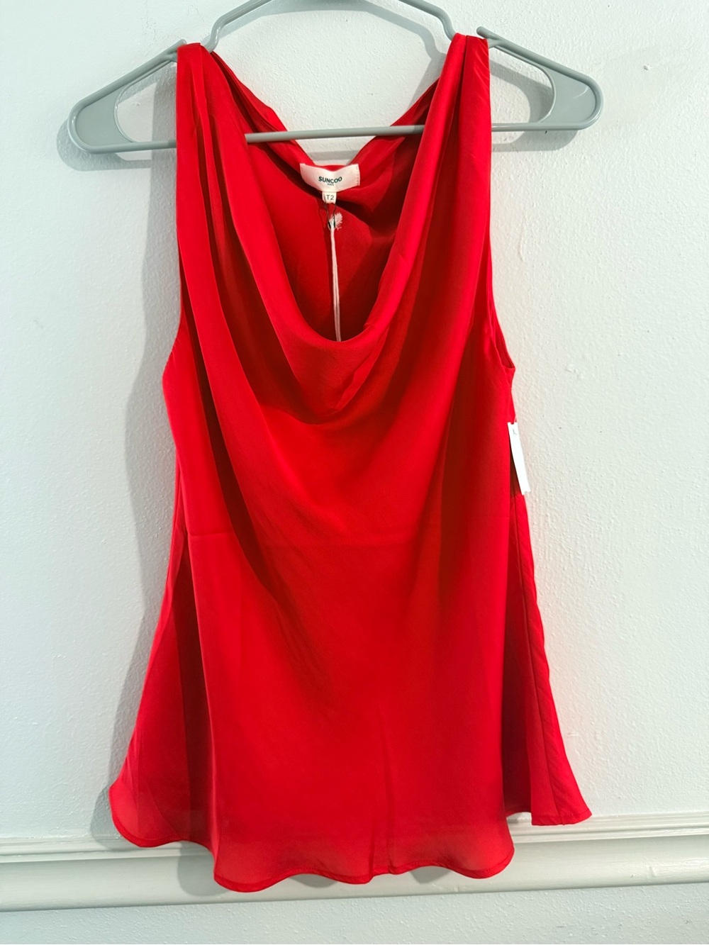NWT! ❤️ Gorgeous Suncoo cowl neck slinky silk blouse- Size M